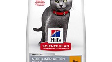Hill's SP Kitten Sterilised, Pui, hrană uscată pisici junior sterilizate, 10kg