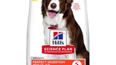 Hill's SP Perfect Digestion Medium Adult, Pui cu Orez Brun, hrană uscată câini, sensibilități digestive, 14kg