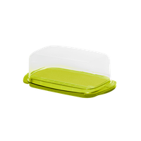 Recipient pentru unt plastic baza verde si capac transparent Rotho Fresh 18X9.5X6.9 cm - 1