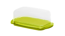 Recipient pentru unt plastic baza verde si capac transparent Rotho Fresh 18X9.5X6.9 cm