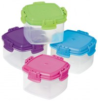 Set 4 cutii alimente plastic Knick Knack To Go diverse culori 62 ml - 1