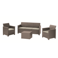 Set mobilier gradina 5 locuri cu masuta depozitare cappuccino Keter Elodie - 1