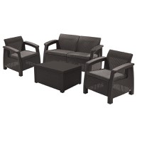 Set mobilier gradina graphite Keter Corfu Box - 1