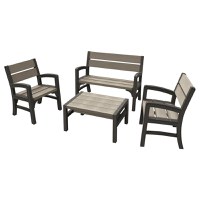 Set mobilier gradina gri-maroniu Keter Montero - 1