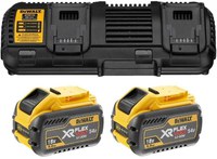 Set statie de incarcare Dewalt si 2 acumulatori Flexvolt 9Ah - DCB132X2 - 1