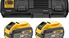 Set statie de incarcare Dewalt si 2 acumulatori Flexvolt 9Ah - DCB132X2