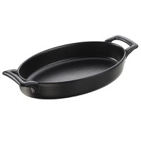 Vas oval cu manere pentru cuptor ceramic negru Revol Belle Cuisine 0.35 L - 1