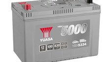 YUASA 5000 SILVER ASIA 12V 100Ah 830A - Borna Inversa (stanga +)