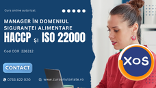 Curs online autorizat MANAGER HACCP