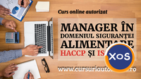 Curs online autorizat Manager în domeniul siguranței alimentare HACCP - 1