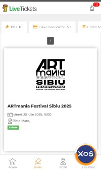 Bilet ArtMania(Sibiu), sambata 26 iulie 2025 - 1